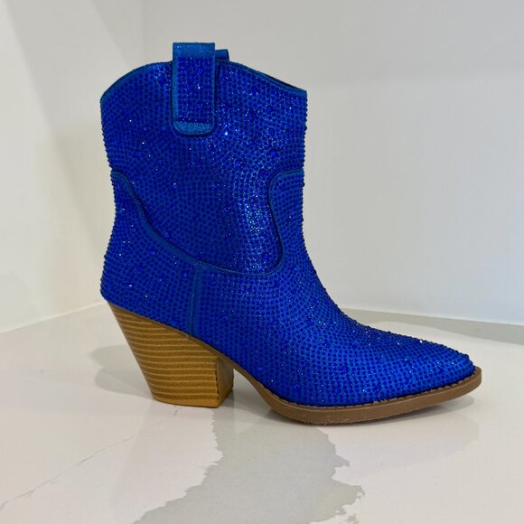 ✨ Blue Rhinestone Western Boots ✨ - Picture 4 of 5